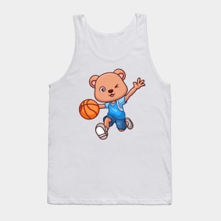 Basketball Bear Cute Cartoon Tank Top